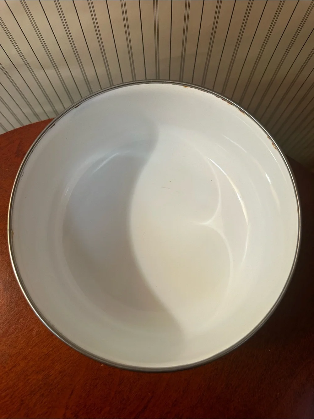 Vintage Fruit-Print Enamel Serving Bowl